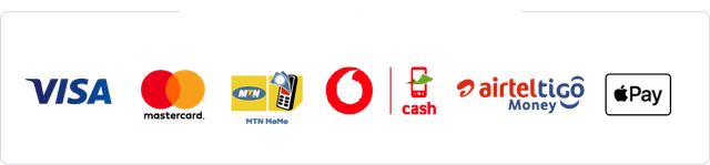 Secured by Paystack — Visa, Mastercard, MTN MoMo, and more